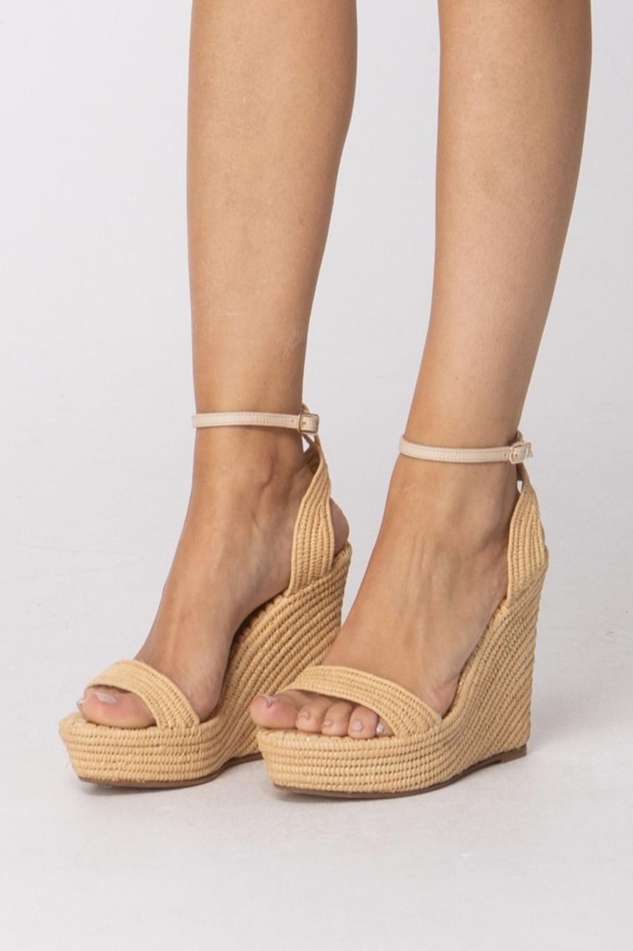 Patrizia Pepe Ali In Raffia Con Zeppa Sand Clearance