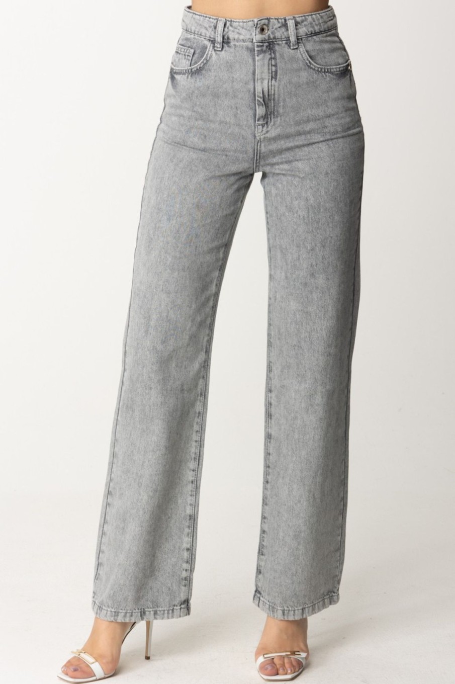 Patrizia Pepe Jeans In Denim Dritti Light Gray Wash Wholesale