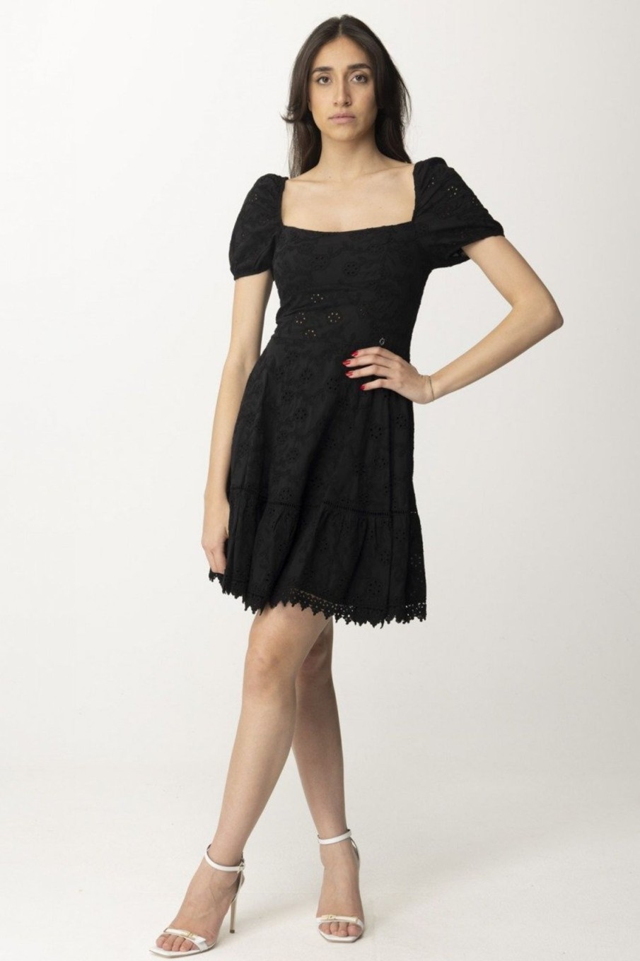 Guess Mini Dress In Sangallo Jet Black A996 Hot