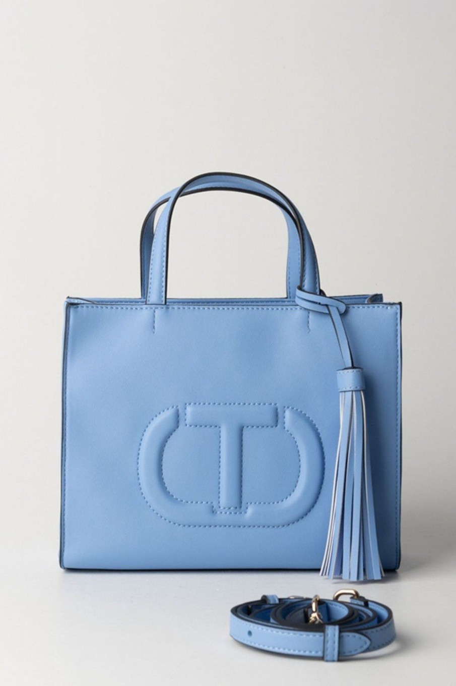 Twin-Set Borsa A Tracolla Con Nappa Blue Chalcedonie Clearance