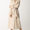 Yes London Cappotto Con Revers E Inserti Di Pelliccia Beige Clearance