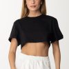 Pinko T-Shirt Crop Pinko Staff Nero/Bianco Online