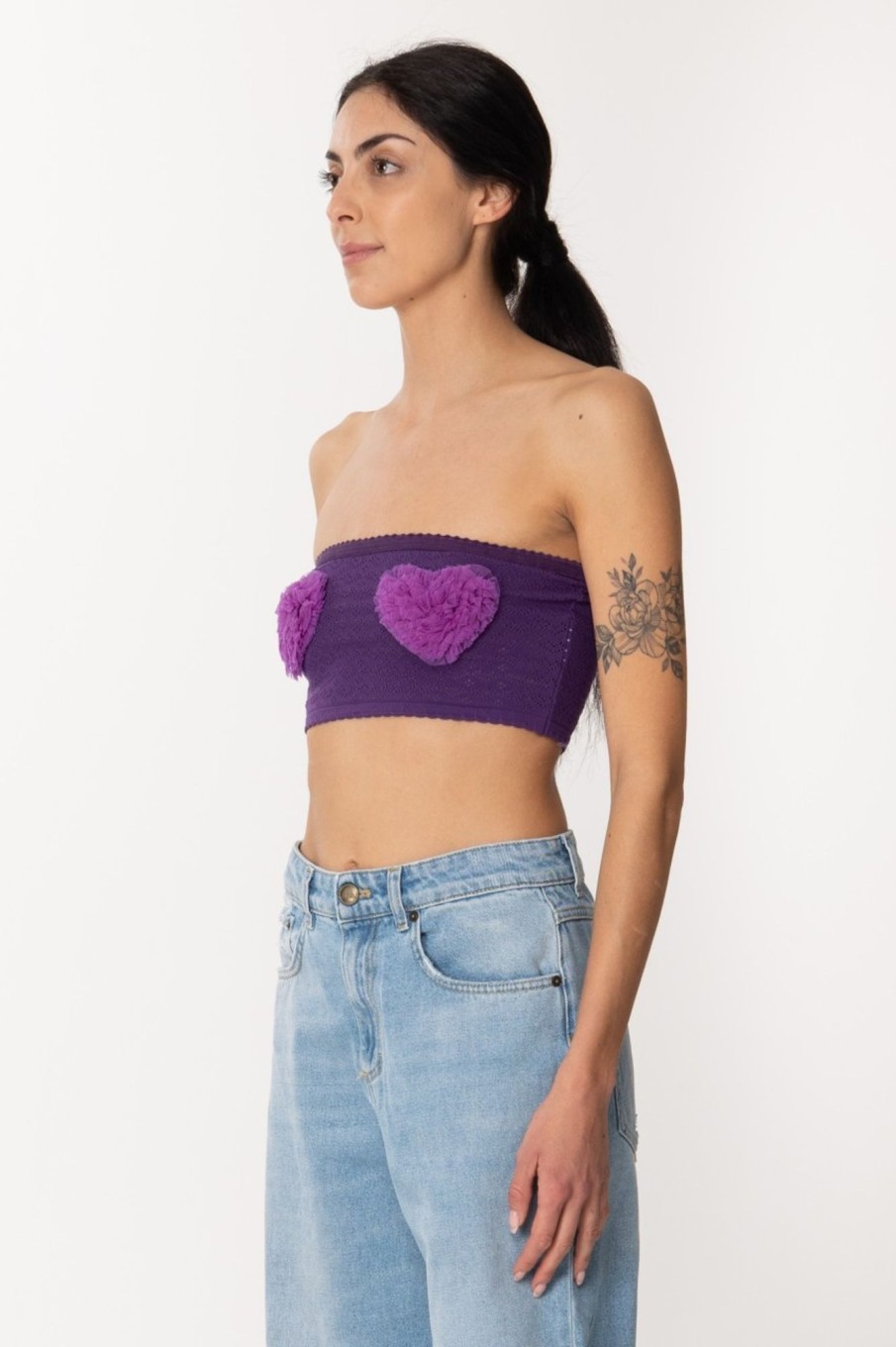 Aniye By Top Kara A Fascia Con Applicazioni In Tulle Purple Online