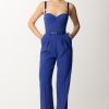 Elisabetta Franchi Tuta Lunga Bustier Con Cintura Blue Indaco Online