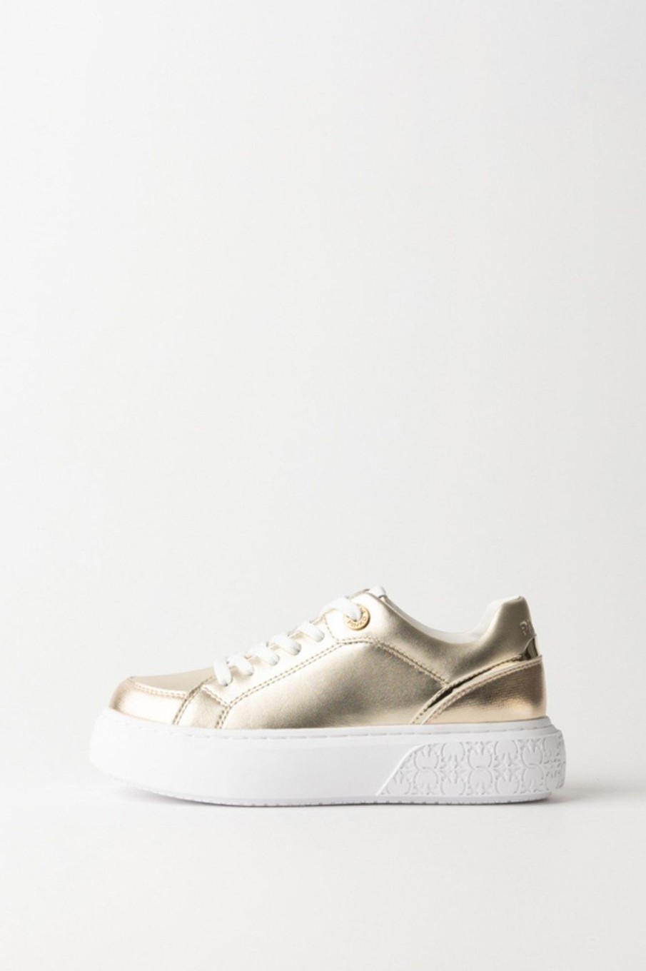 Pinko Sneakers Laminate Con Platform Logato Platino Online