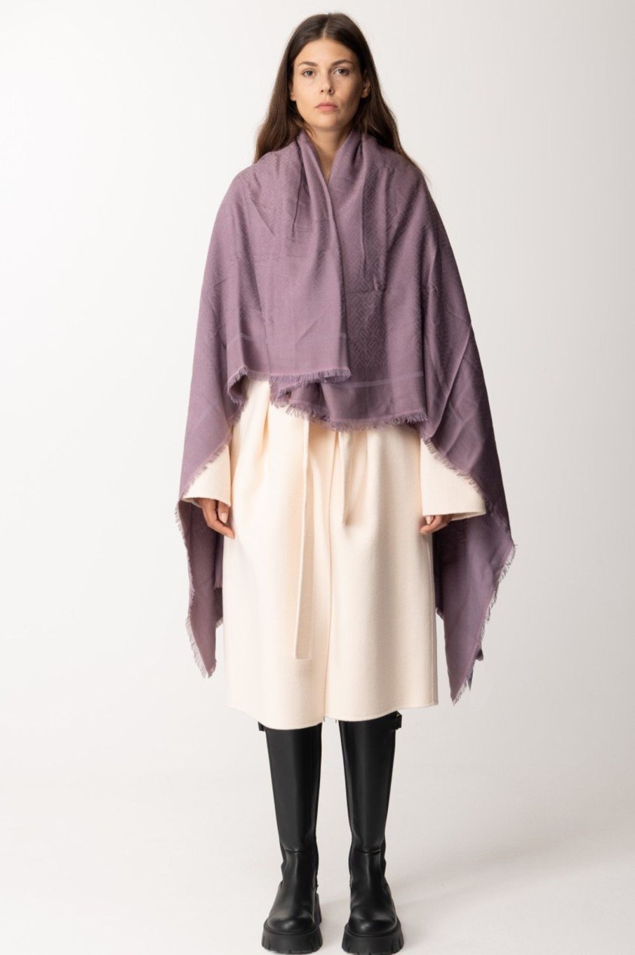 Elisabetta Franchi Pashmina In Modal E Viscosa Candy Violet Clearance