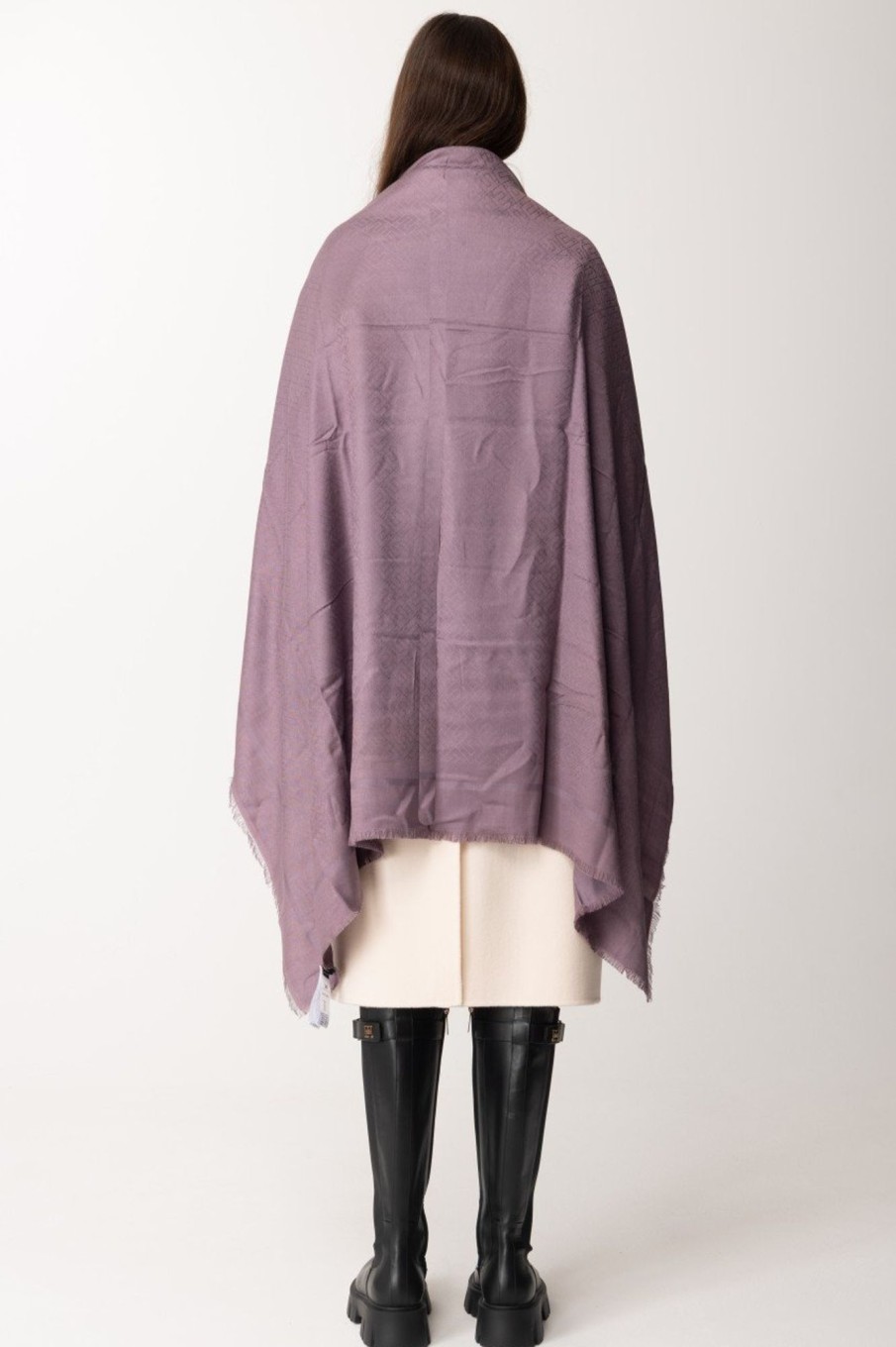 Elisabetta Franchi Pashmina In Modal E Viscosa Candy Violet Clearance