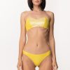 MALI BEACHWEAR Bikini A Fascia Con Inserto Di Rete E Strass Giallo Online