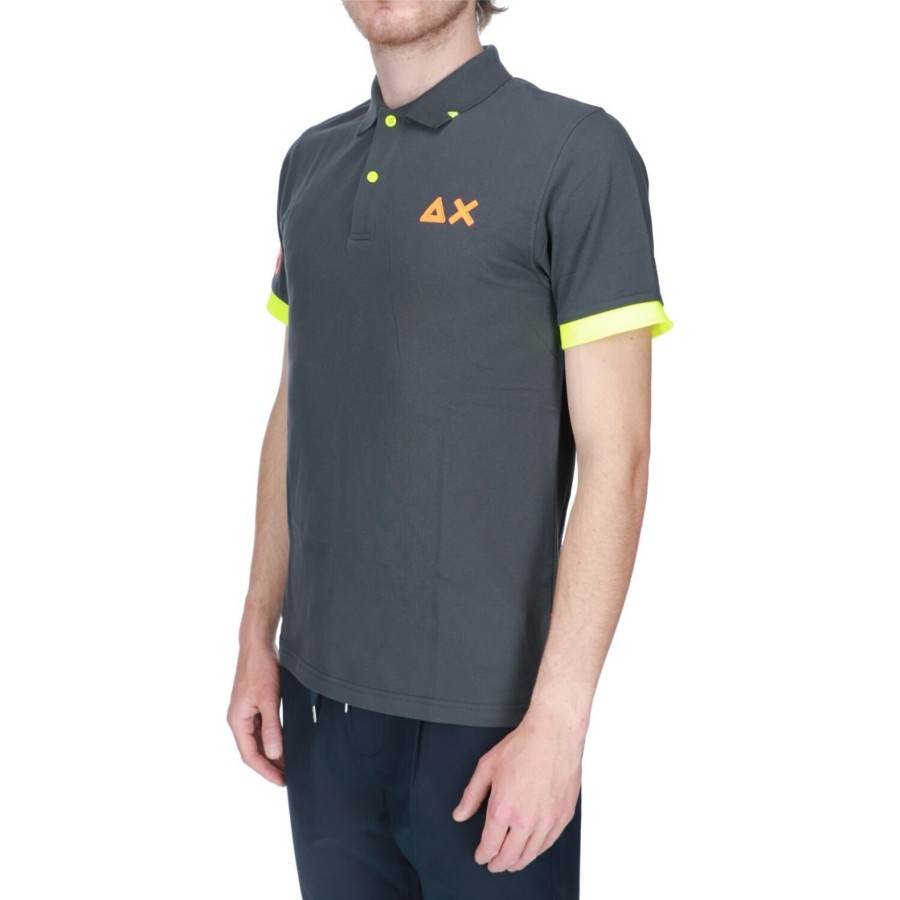 Sun68 Polo Sun 68 Uoo Fluo Logo Elast 99 Inchiostro Clearance