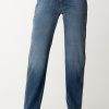 Elisabetta Franchi Jeans Palazzo Con Maxi Zip Laterali Blue Denim New