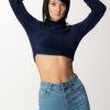 Patrizia Pepe Maglia Fluffy Crop Atmosphere Blue Wholesale