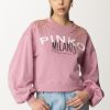 Pinko Felpa Con Stampa Cities Fumo Orchidea Online