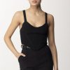 Elisabetta Franchi Top A Costine Con Coppe E Stecche Nero Clearance