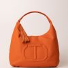 Twin-Set Hobo Bag Con Logo Embossed Orange Online