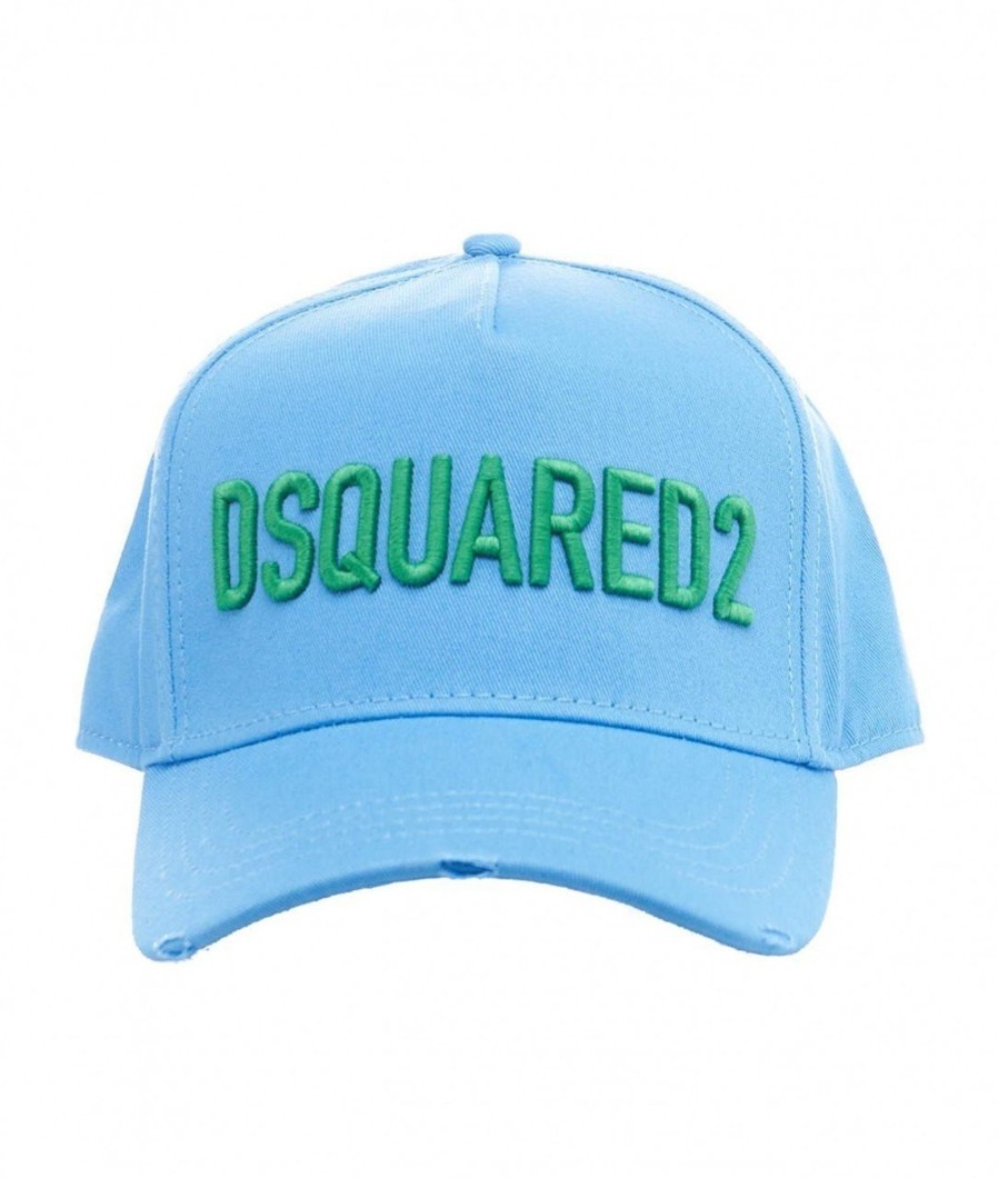 Dsquared2 Baseball Cap Con Ricamo Logo Azzurro Hot