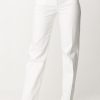 Elisabetta Franchi Jeans Gamba Dritta Con Morsetti Logo Avorio Hot