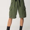 Pinko Shorts Cargo Con Cintura Verde Cipresso Wholesale