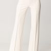 Elisabetta Franchi Pantaloni Palazzo Con Placche Logate Burro New