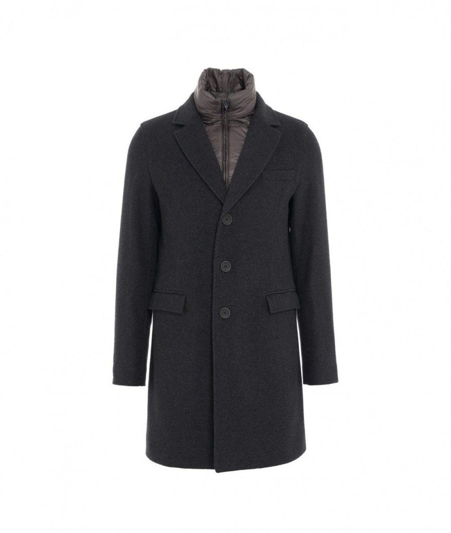 Herno Cappotto Con Imbottitura Grigio Scuro Wholesale