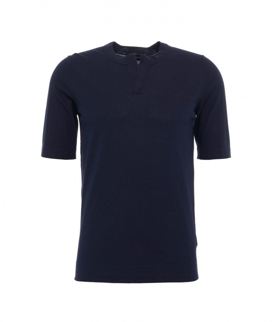 Ballantyne T-Shirt Con Scollatura A V Blu Scuro Hot