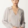 Elisabetta Franchi Camicia Ampia Con Accessorio Al Colletto Perla Hot