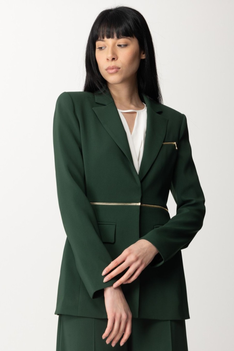 Patrizia Pepe Giacca Blazer Regolabile Con Zip Tuscany Green Best