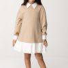 ELISABETTA FRANCHI BAMBINA Abito In Felpa Con Volant Sand/Ivory/Ivory Best