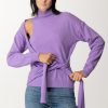 Simona Corsellini Maglia A Lupetto Con Nodo Cool Lilac New