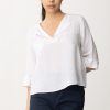 Alessia Santi Blusa Con Scollo A V Bianco Neve Clearance