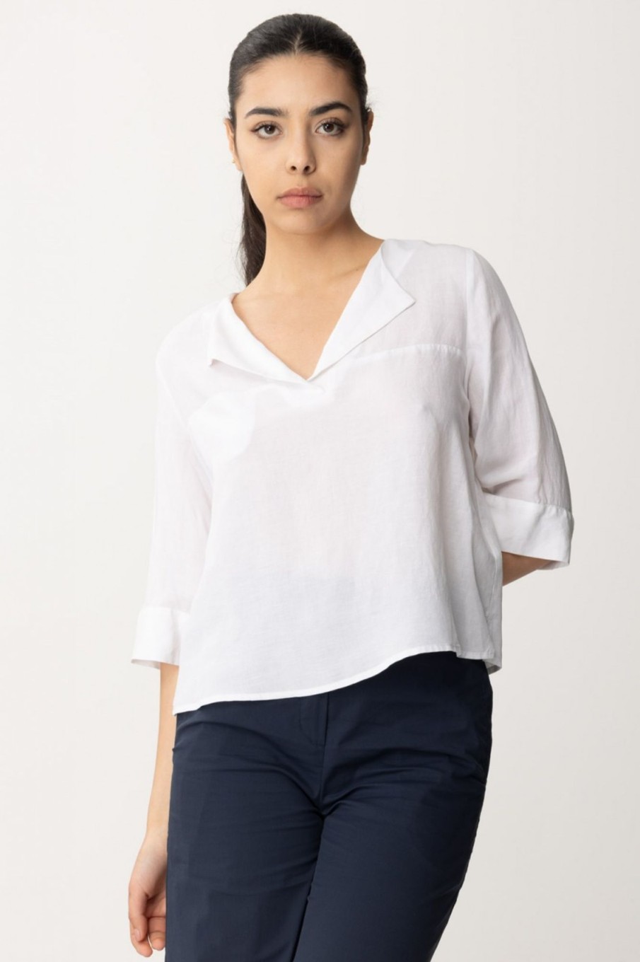 Alessia Santi Blusa Con Scollo A V Bianco Neve Clearance