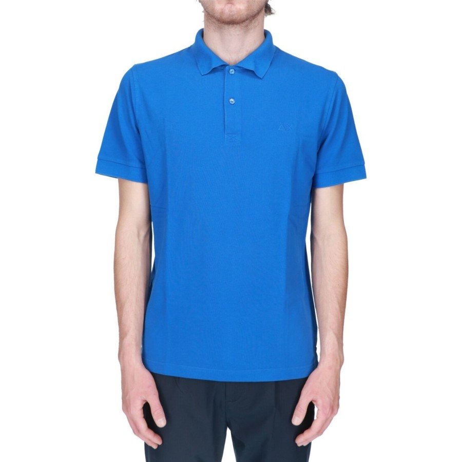 Sun68 Polo Sun 68 Uoo Cold Dye Details 12 Blue New