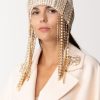 Elisabetta Franchi Cappello In Lana Con Catena Di Strass Burro Best