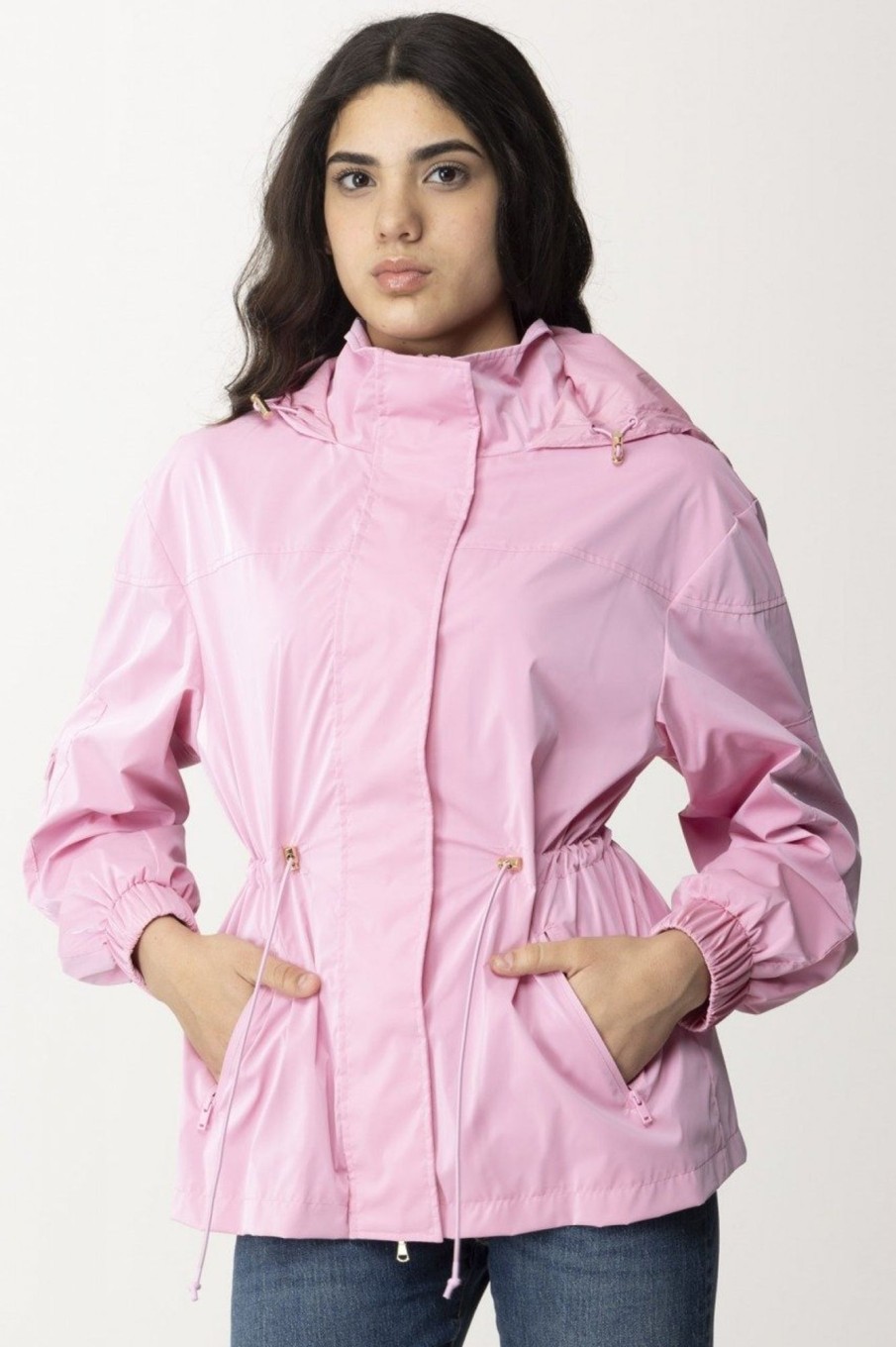 Patrizia Pepe Giubbino Con Coulisse In Vita Fresh Pink New