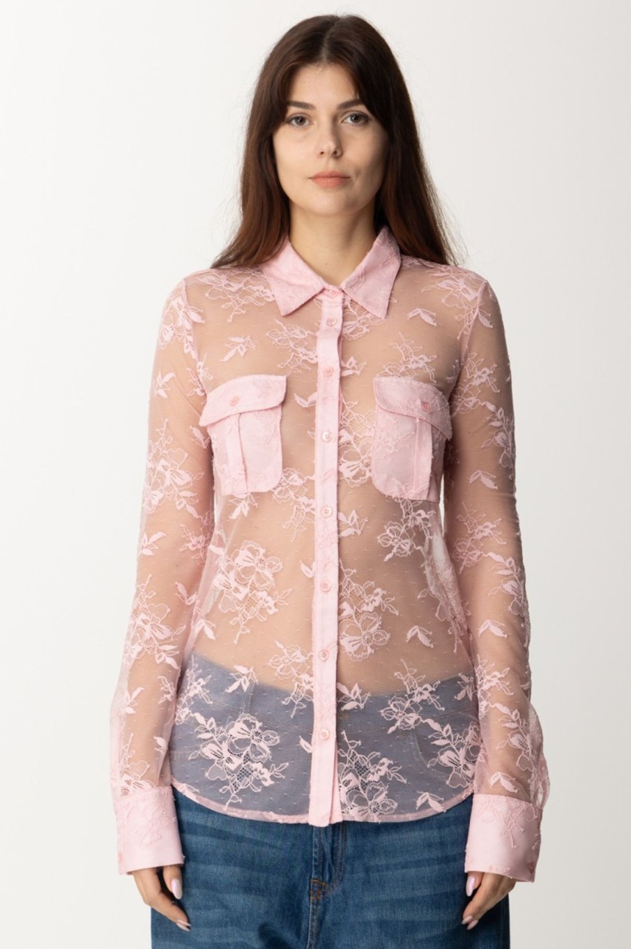 Aniye By Camicia In Pizzo "Lacy" Pink Online