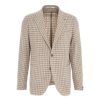 Tagliatore Blazer Monopetto In Pied-De-Poule Beige Clearance