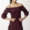 Patrizia Pepe Top Off-Shoulders Dark Plum Hot