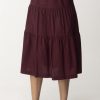 Patrizia Pepe Gonna A Balze Con Arricciature Dark Plum Wholesale