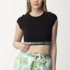 Patrizia Pepe Crop Top Con Strass Nero Online