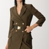 Elisabetta Franchi Abito Robe-Manteau Con Maxi Tasche Army Best