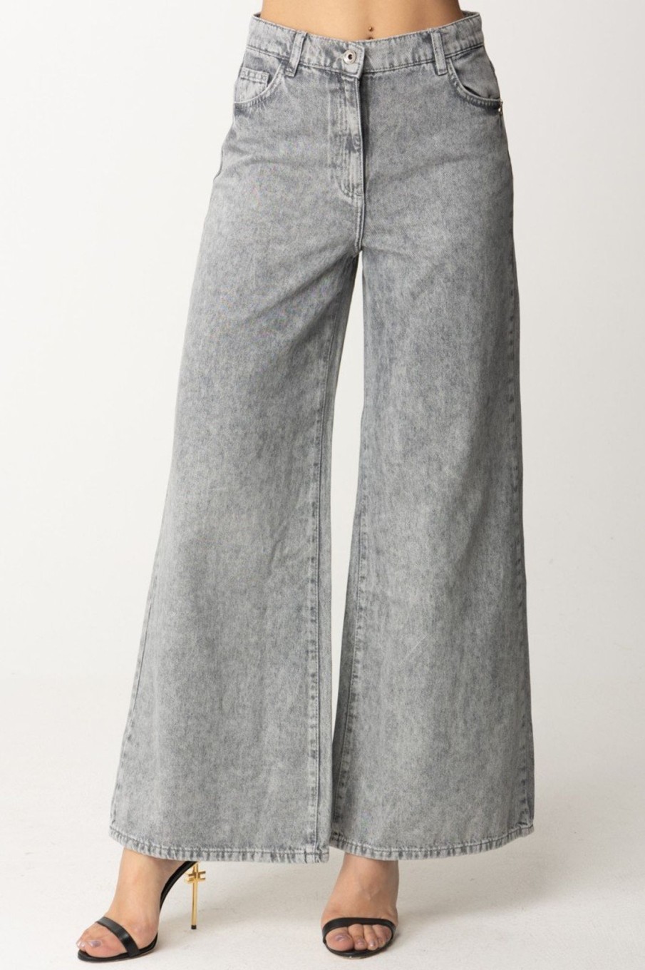 Patrizia Pepe Jeans In Denim Svasati Light Gray Wash Best