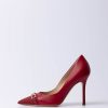 Elisabetta Franchi Decollet00E9 Con Punta In Tessuto Red Velvet Hot