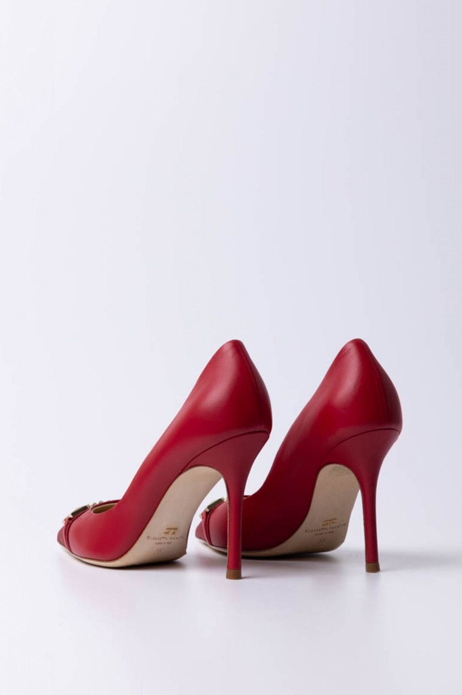 Elisabetta Franchi Decollet00E9 Con Punta In Tessuto Red Velvet Hot