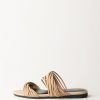 Patrizia Pepe Sandali Flat Con Intreccio Sunlight Soup Beige New