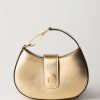 Elisabetta Franchi Hobo Mini In Pelle Laminata Oro Clearance