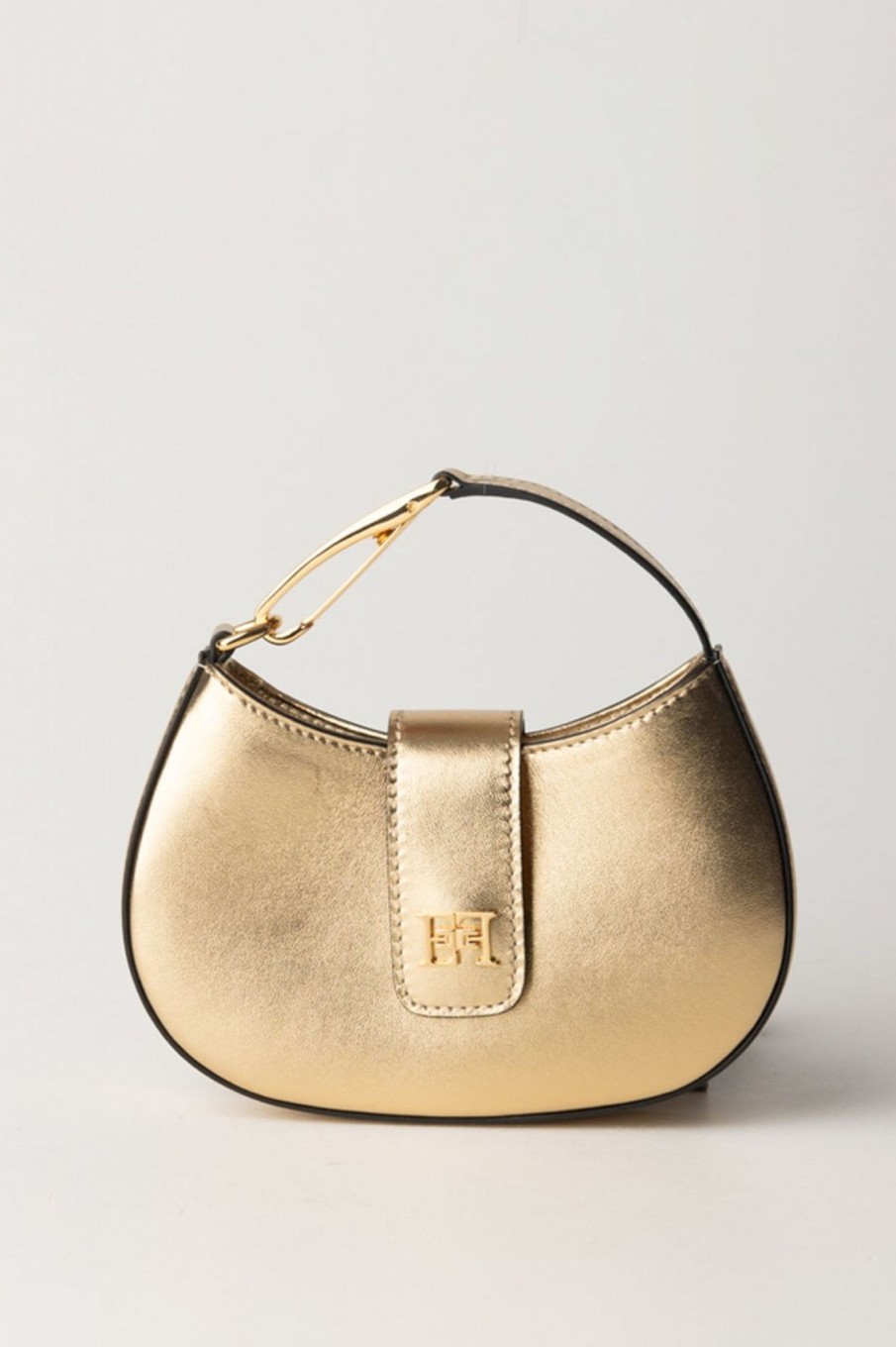 Elisabetta Franchi Hobo Mini In Pelle Laminata Oro Clearance