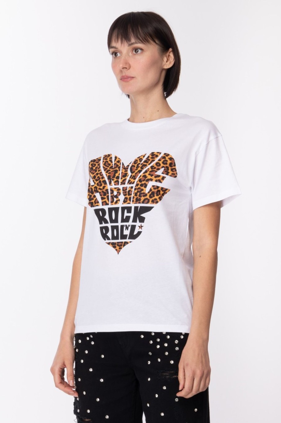 Aniye By T-Shirt Biba Con Stampa Cuore White Best