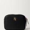 Elisabetta Franchi Camera Bag Con Logo Oro Nero New