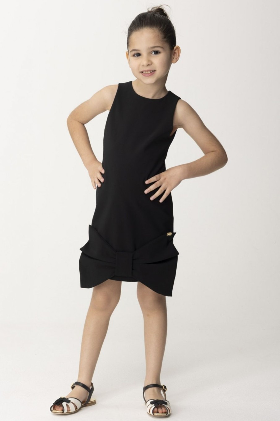 ELISABETTA FRANCHI BAMBINA Abito Tubino Con Maxi Fiocco Black Wholesale