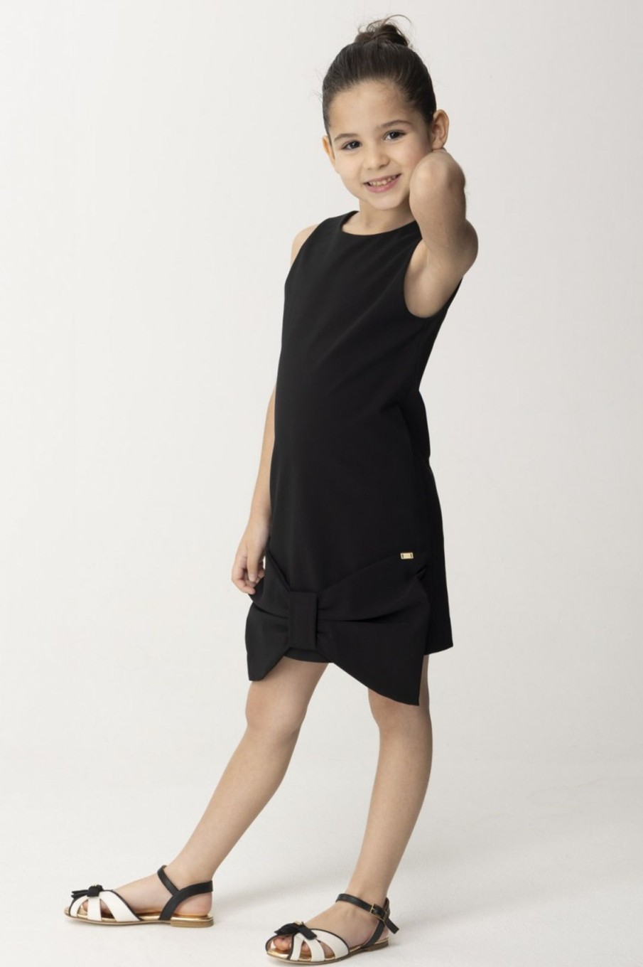 ELISABETTA FRANCHI BAMBINA Abito Tubino Con Maxi Fiocco Black Wholesale