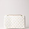 Gaelle Paris Borsa A Tracolla Con Logo E Borchie Bianco New